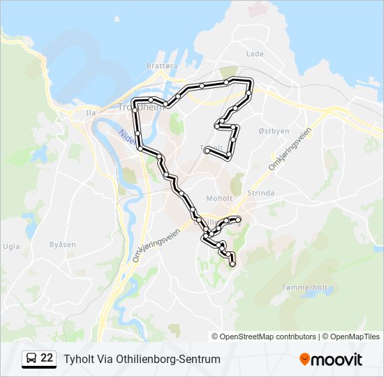 22 bus Line Map