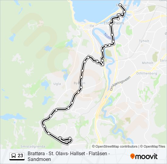 23 bus Line Map