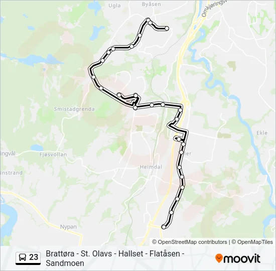 23 Bus Line Map