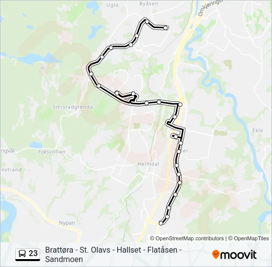 23 Bus Line Map