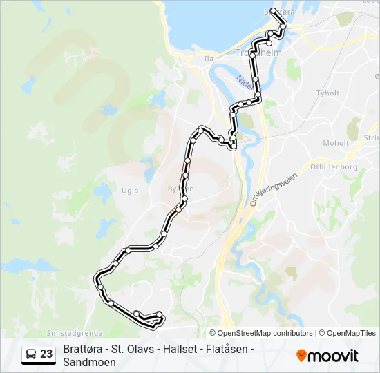 23 Bus Line Map