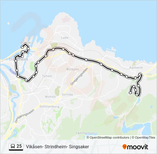 25 Bus Line Map