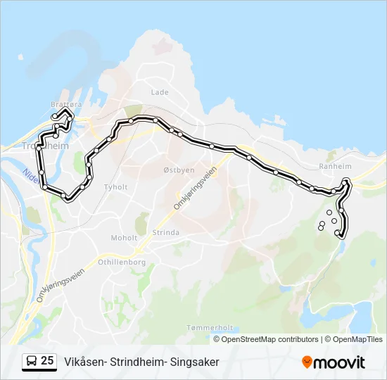 25 Bus Line Map