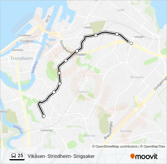 25 Bus Line Map