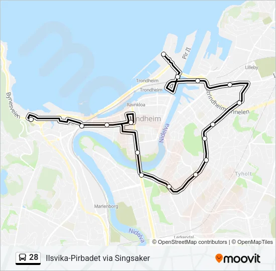 28 Bus Line Map