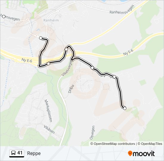 41 bus Line Map