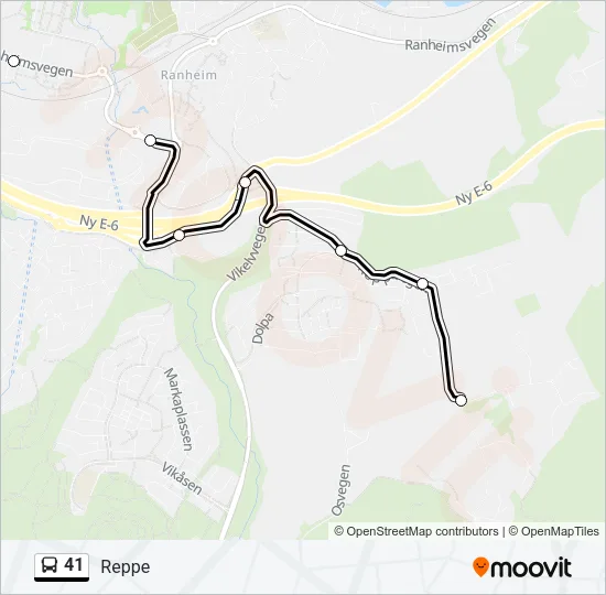 41 Bus Line Map