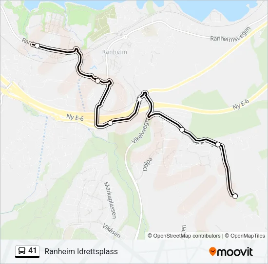 41 Bus Line Map