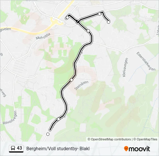 43 Bus Line Map