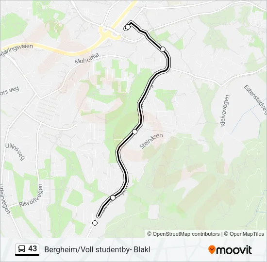 43 Bus Line Map