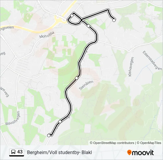 43 Bus Line Map