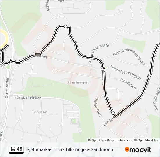 45 Bus Line Map