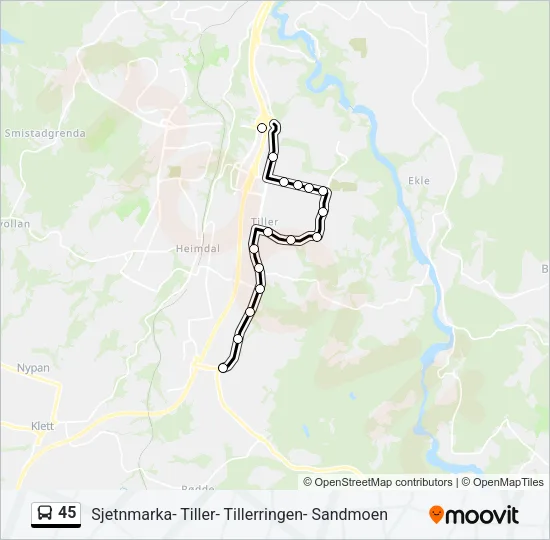 45 Bus Line Map