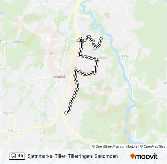 45 Bus Line Map