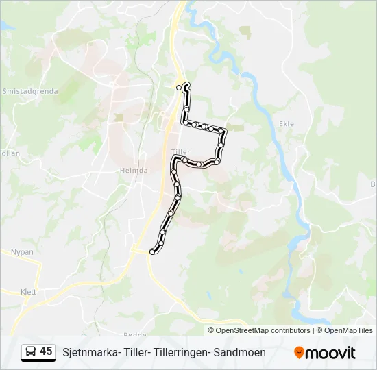 45 Bus Line Map
