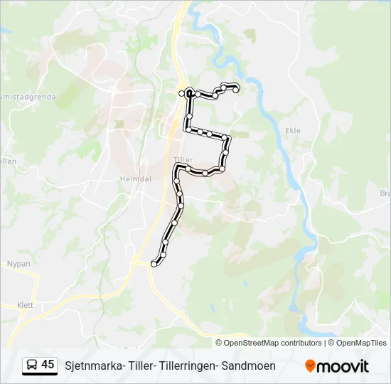45 Bus Line Map