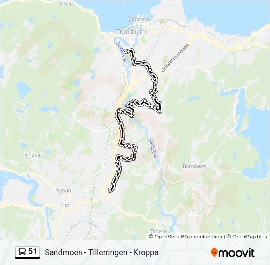 51 Bus Line Map