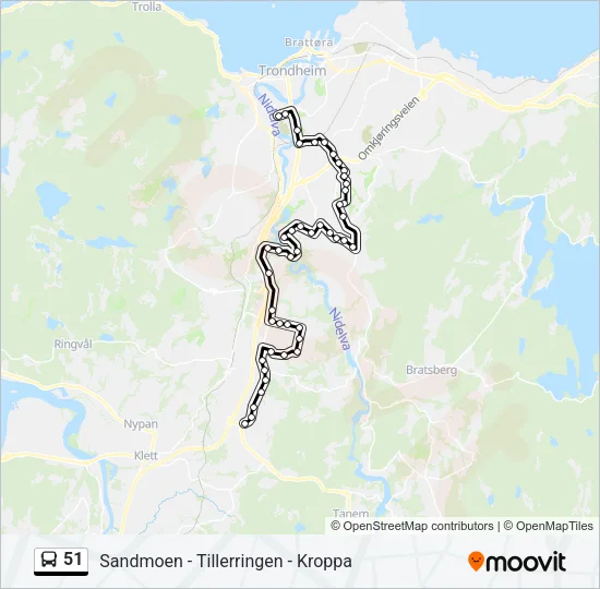51 Bus Line Map