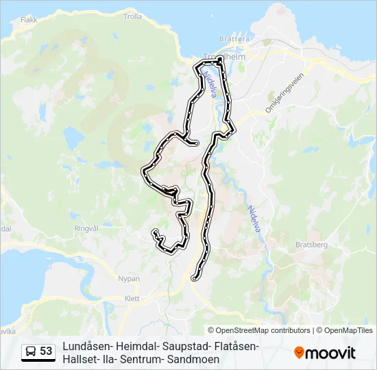 53 Bus Line Map