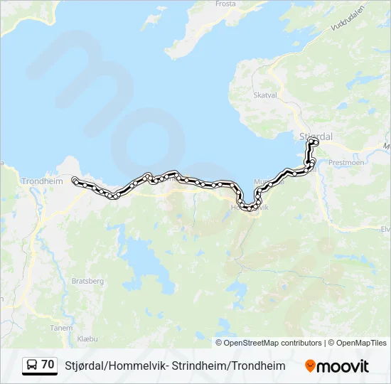 70 Bus Line Map