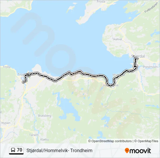 70 Bus Line Map