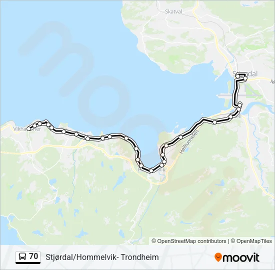 70 Bus Line Map