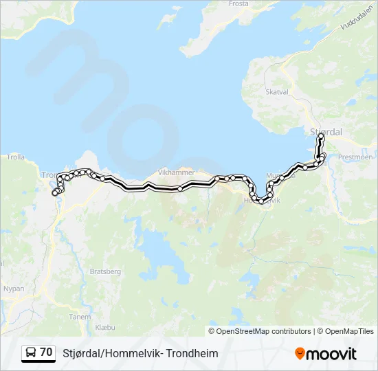 70 Bus Line Map
