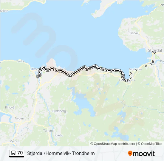 70 Bus Line Map