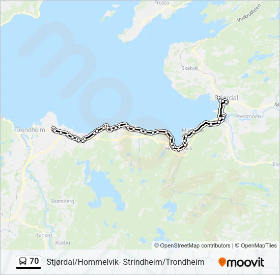 70 Bus Line Map