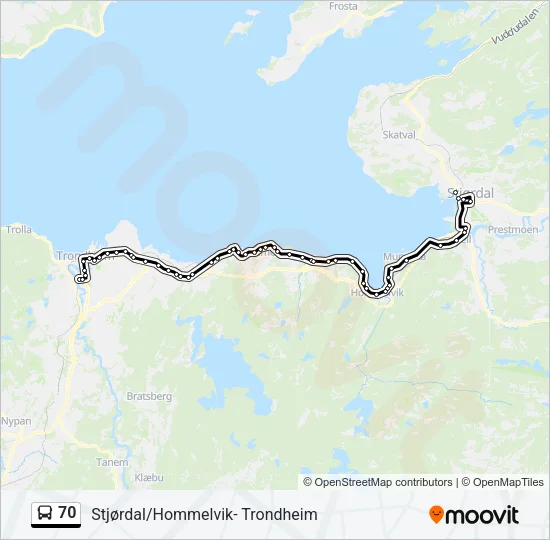 70 Bus Line Map