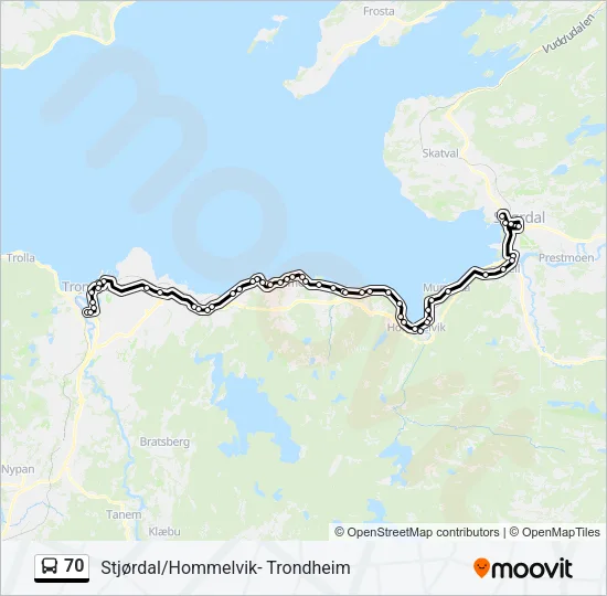 70 Bus Line Map