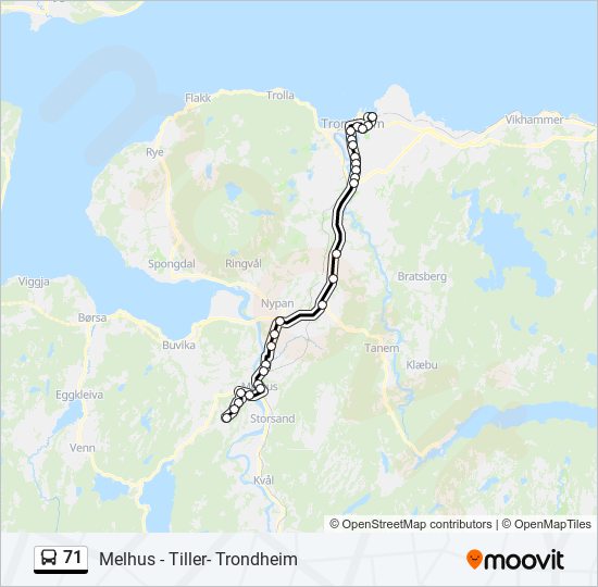 71 bus Line Map