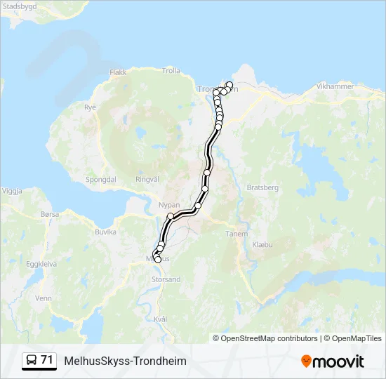 71 Bus Line Map