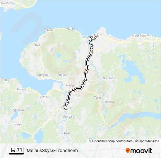 71 Bus Line Map