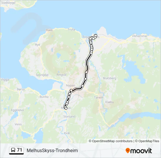 71 Bus Line Map