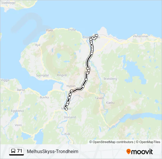 71 Bus Line Map