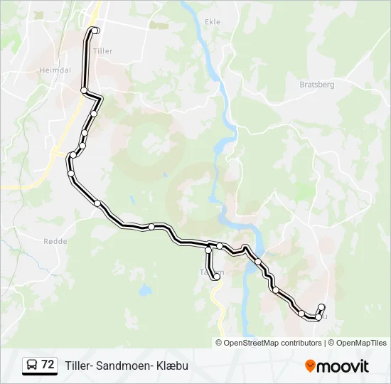 72 Bus Line Map