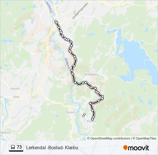 73 bus Line Map