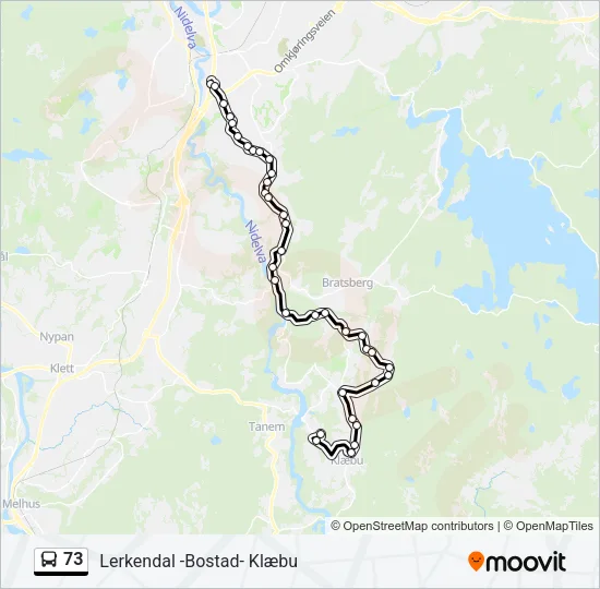 73 Bus Line Map