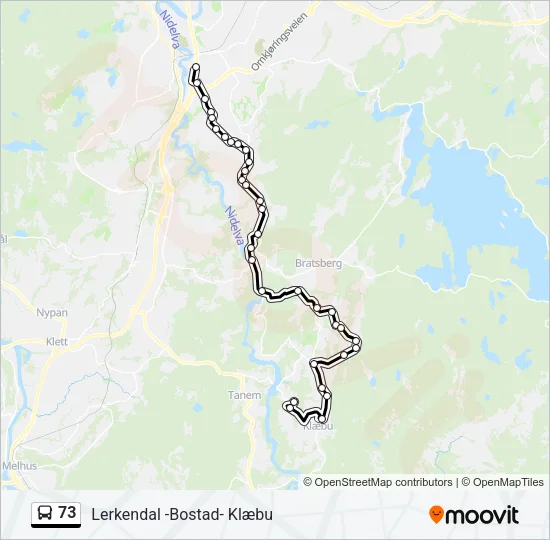 73 Bus Line Map