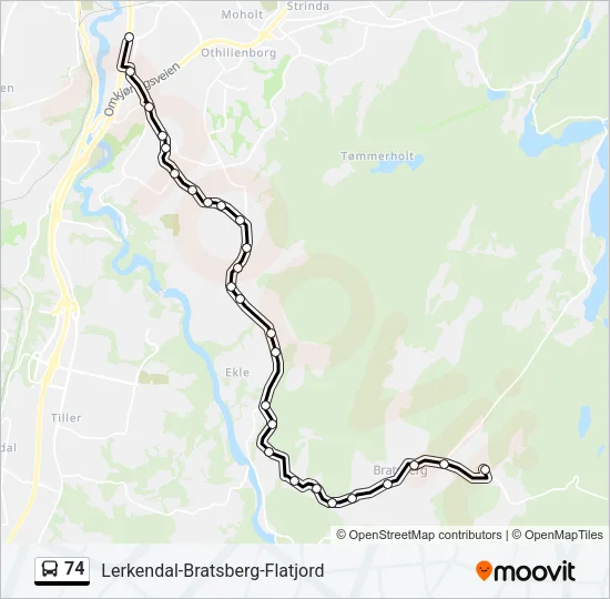 74 Bus Line Map