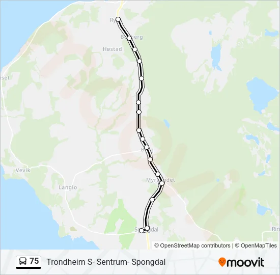 75 Bus Line Map