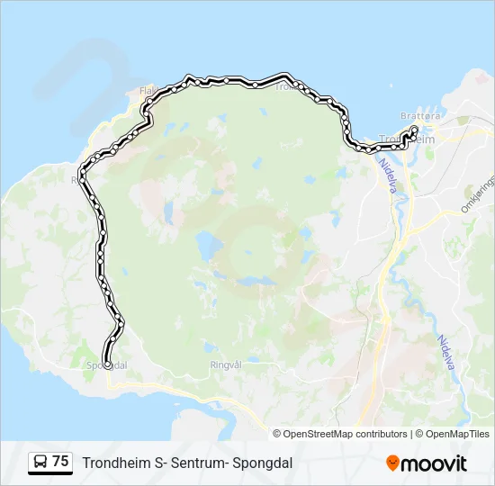 75 Bus Line Map