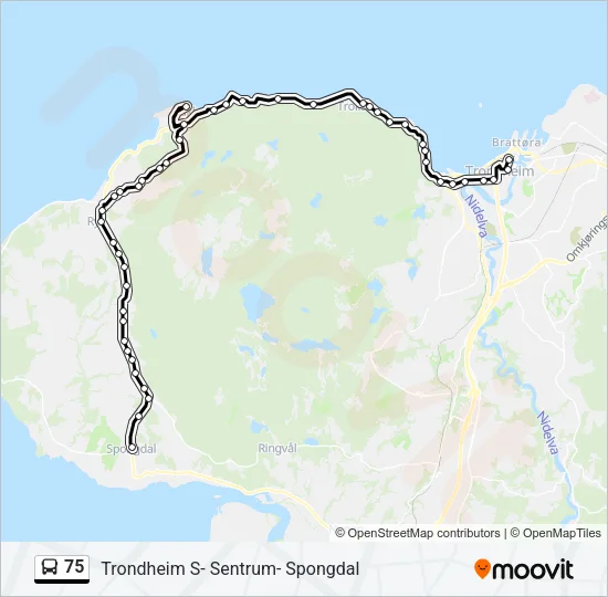 75 Bus Line Map