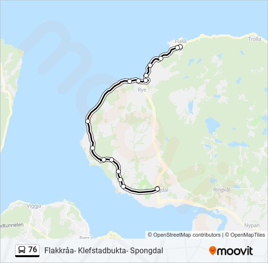 76 bus Line Map