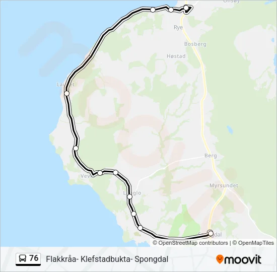 76 Bus Line Map