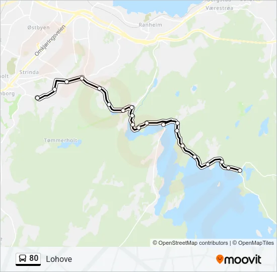 80 Bus Line Map