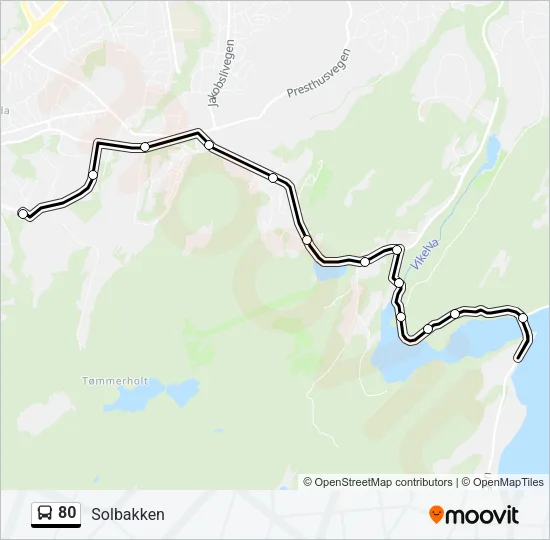 80 Bus Line Map