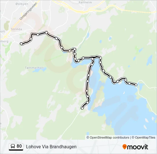 80 Bus Line Map