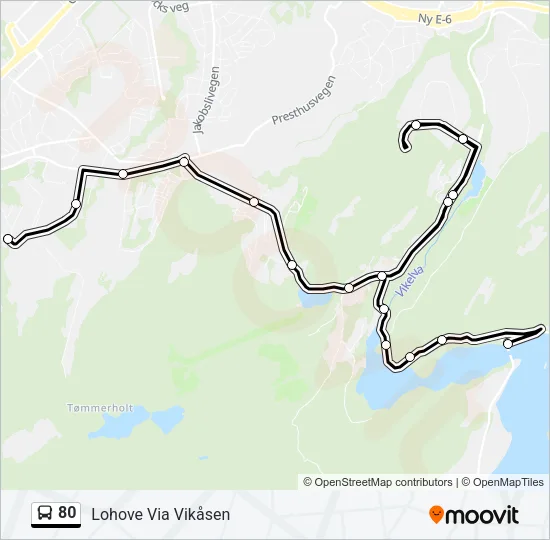 80 Bus Line Map